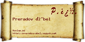 Preradov Ábel névjegykártya